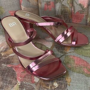 BP Slip-On Sandals Mules Size 7 Pink Metalic New!